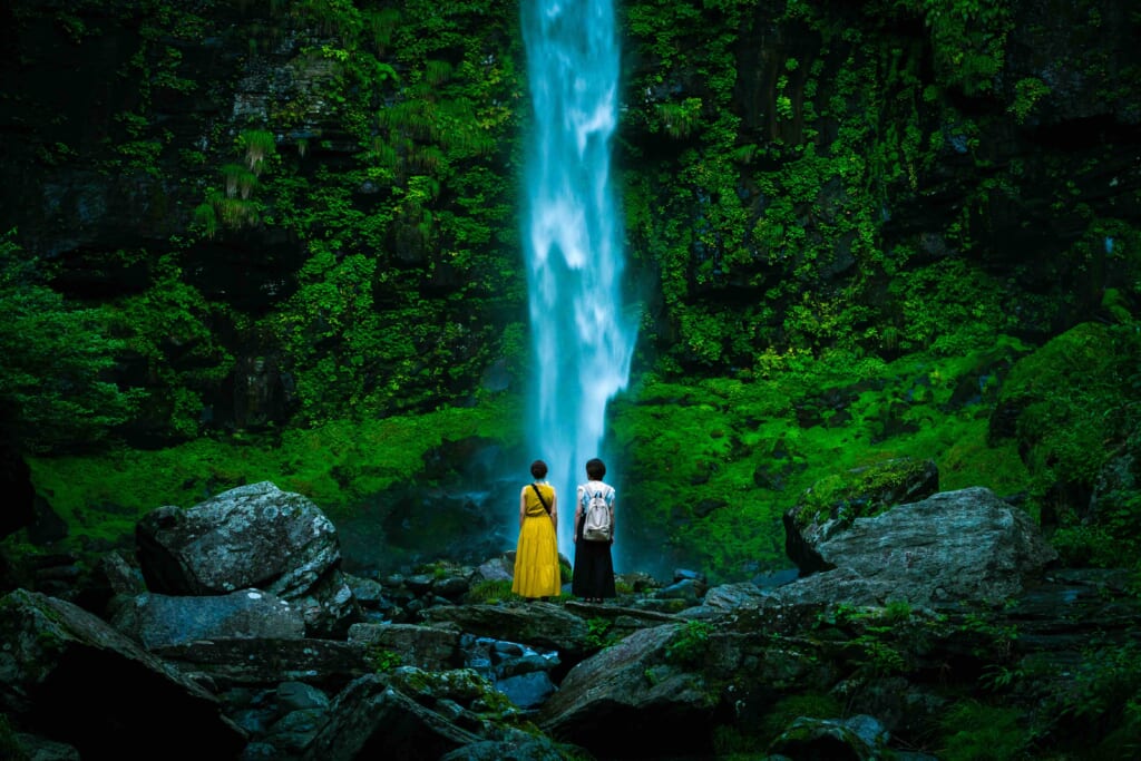 Entering the sanctuary place. Going to the origin of outdoor activity in Gujo, Amidagataki Waterfall.