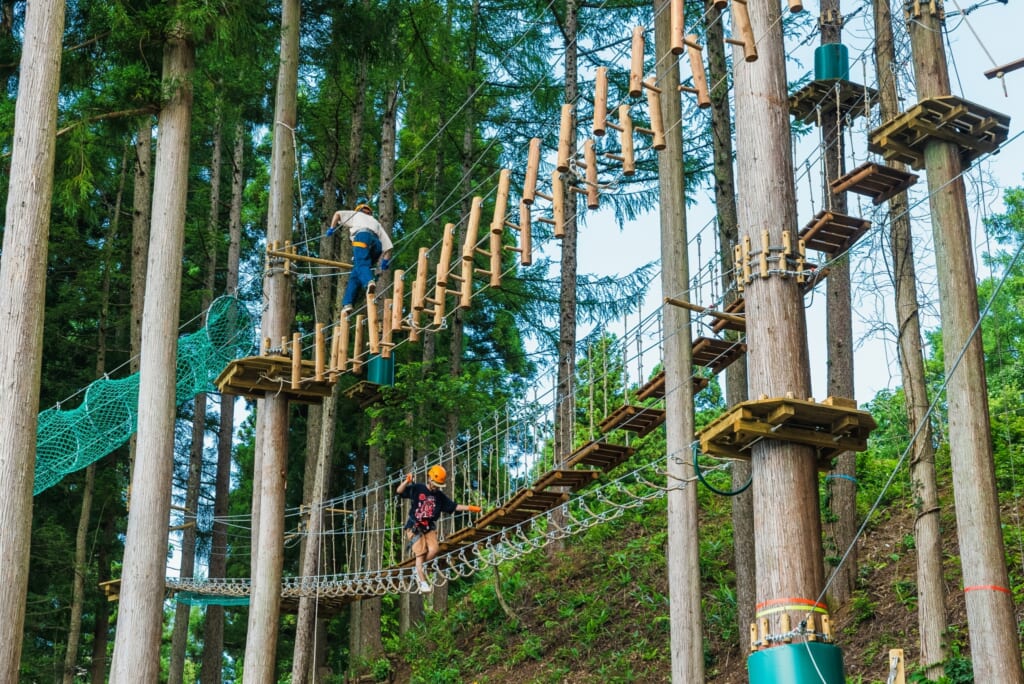 Using both your body and brain! Go to an adventure 20m above the ground! Join us at Washigatake Alps Adventure from France!のイメージ