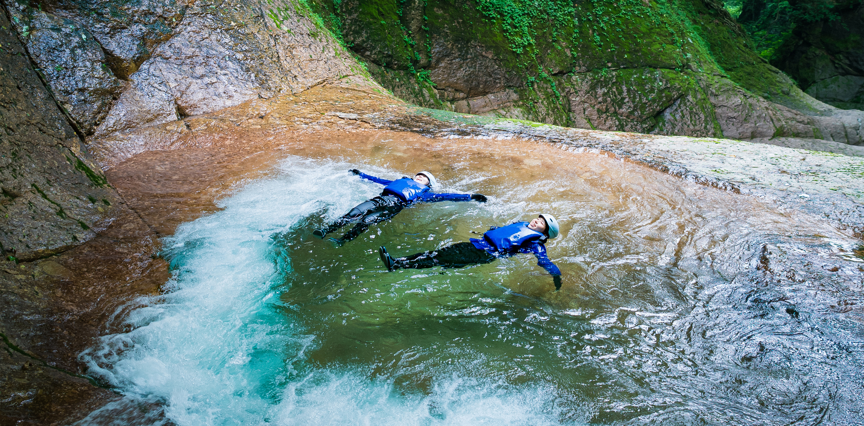 Enjoy water activities at this clear water stream
And natural water slides too!